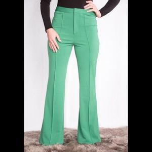 Jealous Tomato green flare leg pants
